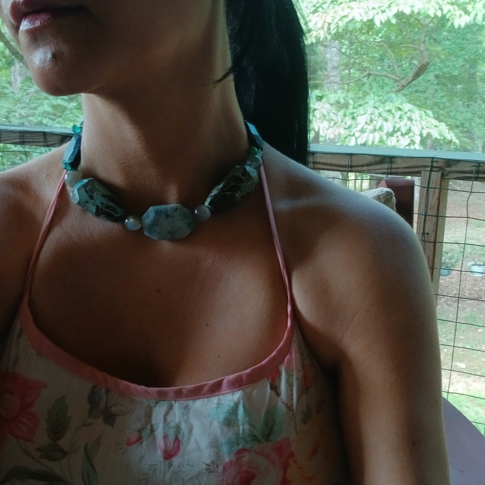 Turquoise and Lapis Lazuli Handcrafted Necklace